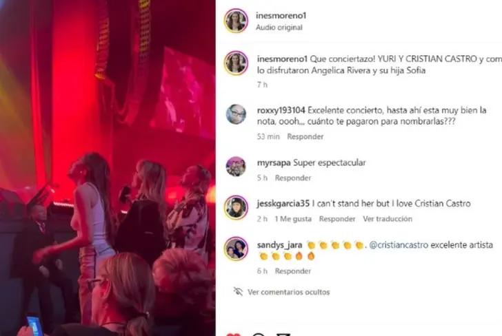 Así fueron captadas Angélica Rivera y su hija en concierto de Cristian Castro&nbsp;