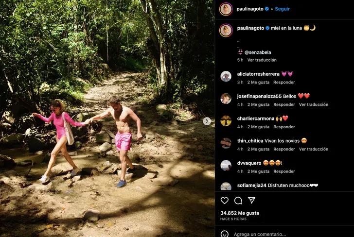 Paulina Goto y Rodrigo Saval disfrutando de un paseo por la Selva