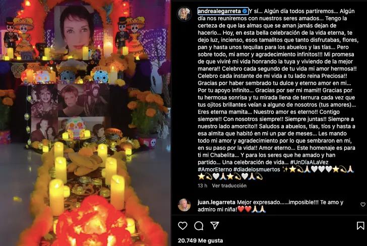 Así fue la ofrenda que compartió Andrea Legarreta&nbsp;