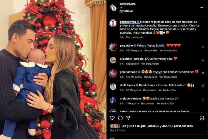 Así fue la primera foto juntos de Carlos Rivera y Cynthia Rodríguez junto a su hijo&nbsp;