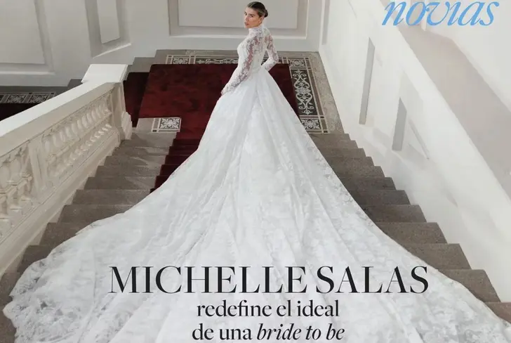 Este fue el llamativo vestido de novia de Michelle Salas&nbsp;