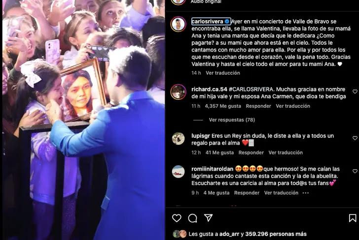 Así compartió Carlos Rivera el momento con fan