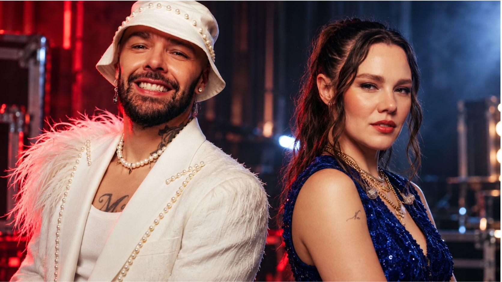Jesse y Joy aparecen juntos en una composición editorial con iluminación roja y azul, en medio de la polémica familiar.