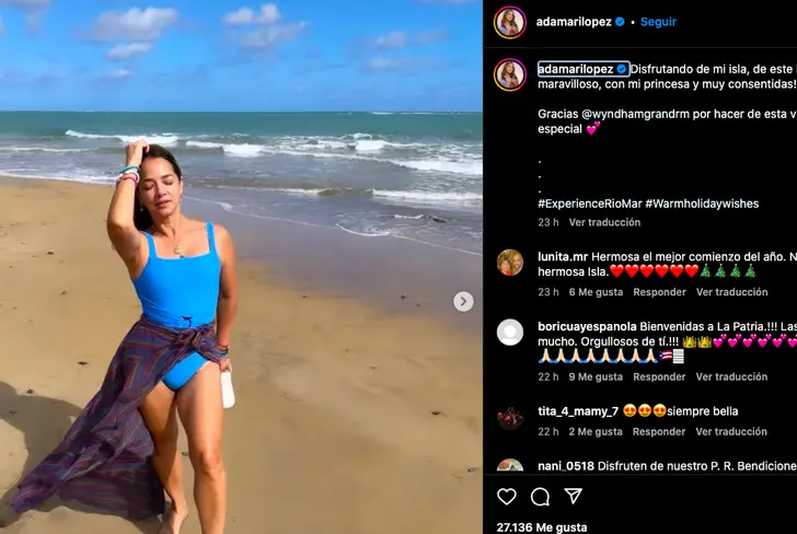 Adamari López comparte foto en la playa&nbsp;