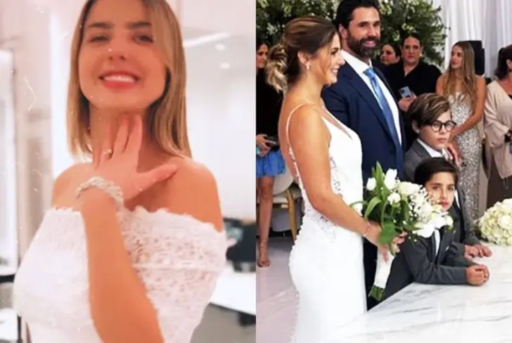 Así fue el vestido de novia de Michelle Renaud&nbsp;