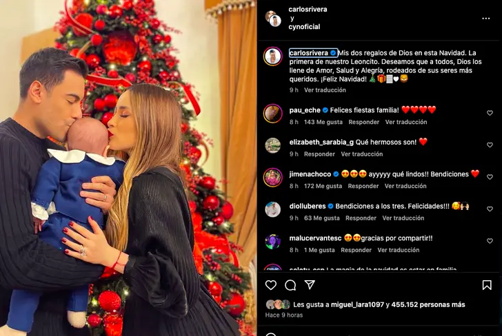 Así fue la primera foto juntos de Carlos Rivera y Cynthia Rodríguez junto a su hijo&nbsp;