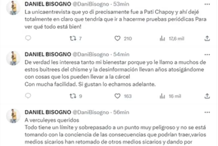 Así reapareció Daniel Bisogno&nbsp;