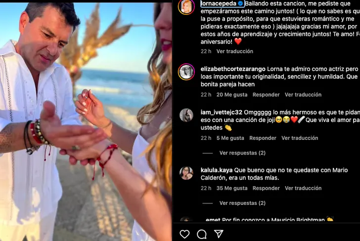 Así compartió las fotos Lorna Cepeda en Instagram&nbsp;